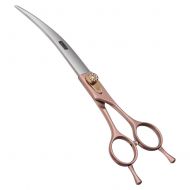 Fenice Professional 7/7.5/8.0 Rose Gold Pet Dog Small Animal Grooming Hair Cut Curved Scissors