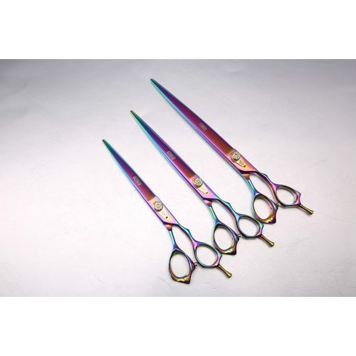  Fenice Purple 8 Pet Grooming Scissors Cutting Shears Dog Scissors for Professional Groom