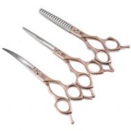 Fenice 6.5/7.0 Pet Scissors for Dogs Professional Grooming Scissors Kit Thinning+Curved+Cutting Set