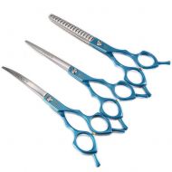 Fenice 6.5/7.0 Pet Scissors for Dogs Professional Grooming Scissors Kit Thinning+Curved+Cutting Set