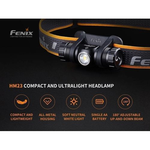  Fenix HM23 Compact Hiking and Running Headlamp