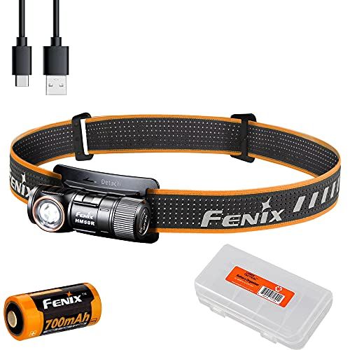  Fenix HM50R v2.0 Headlamp, 700 Lumen USB-C Rechargeable Lightweight with Red Light and Lumentac Battery Organizer