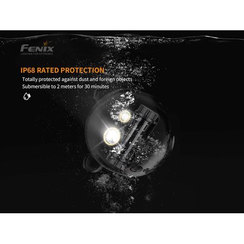  Fenix HM65R dual beam 1400 lumen LED Headlamp, 2 X high capacity batteries with EdisonBright battery carry case bundle