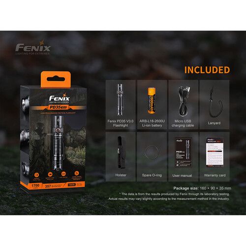  Fenix Flashlight PD35 V3.0 Flashlight (Tropic Green)