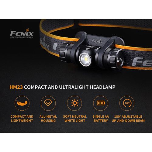  Fenix Flashlight HM23 Compact Ultralight Headlamp