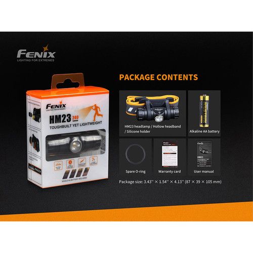  Fenix Flashlight HM23 Compact Ultralight Headlamp