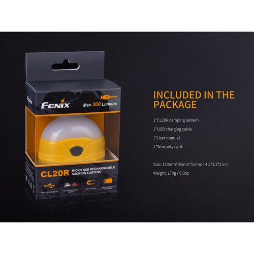  Fenix Flashlight CL20R Rechargeable Camping Lantern (Orange)