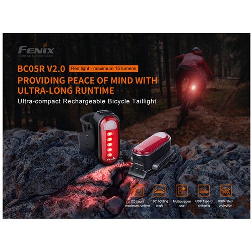 Fenix Flashlight BC05R Version 2.0 Rechargeable Bicycle Taillight