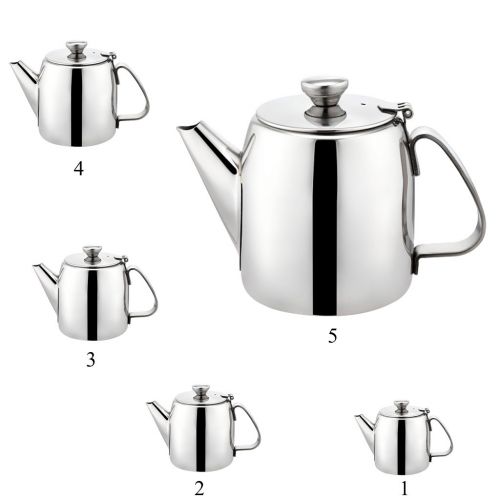  Fenteer 5 Pieces Stainless Steel 500ml Teapots Water Kettle Pitcher Jug Coffee Pot Silver