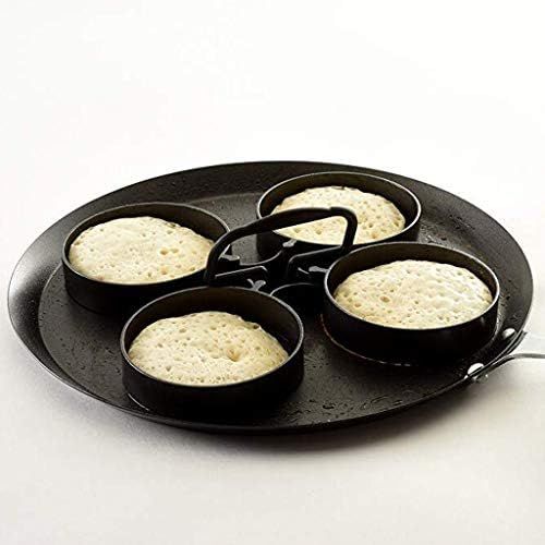  Fenteer Eier Ring Pfannkuchen Form antihaft Rund Spiegeleiform aus Aluminiumlegierung, schwarz