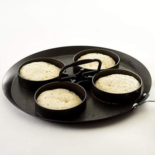  Fenteer Eier Ring Pfannkuchen Form antihaft Rund Spiegeleiform aus Aluminiumlegierung, schwarz