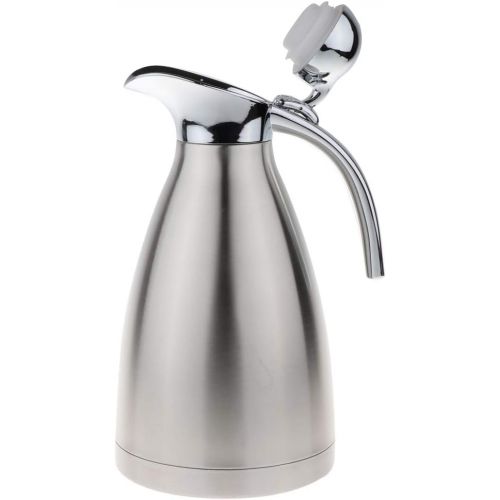  Fenteer 1,5 L Edelstahl Thermokanne doppelwandig Isolierkanne mit ergonomische Griff - Silber