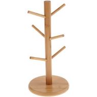 [아마존베스트]Fenteer Tassenbaum Tassenstander Brezelstander aus Bambus fuer 6 Tassen Becher