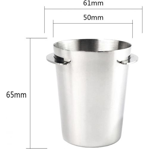  Fenteer Coffee Portafilter Dosing Cup, Coffee Distributor 51mm, Stainless Steel Coffee Powder Feeder Parts, for 51mm Espresso Machine - Silver