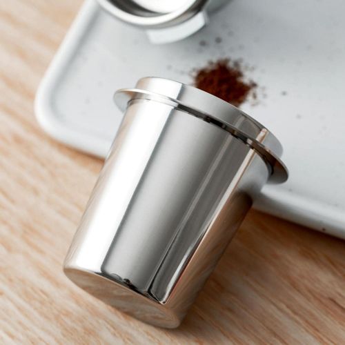  Fenteer Coffee Portafilter Dosing Cup, Coffee Distributor 51mm, Stainless Steel Coffee Powder Feeder Parts, for 51mm Espresso Machine - Silver