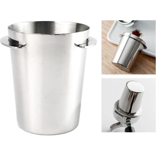  Fenteer Coffee Portafilter Dosing Cup, Coffee Distributor 51mm, Stainless Steel Coffee Powder Feeder Parts, for 51mm Espresso Machine - Silver