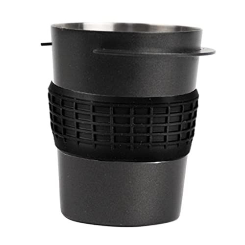  Fenteer Coffee Portafilter Dosing Cup, Coffee Distributor 58mm, Metal Coffee Dosing Cup Powder Feeder Part for 58mm Espresso Machine - Black