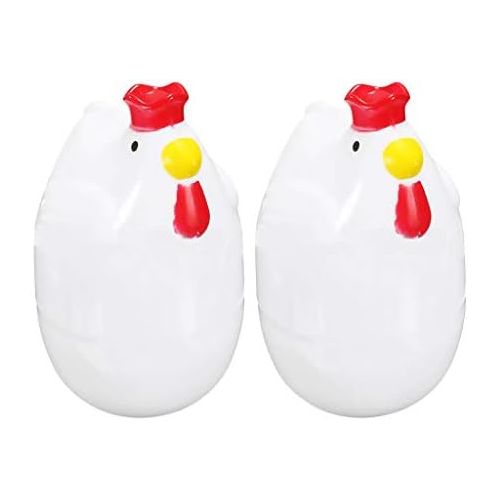  [아마존베스트]Fenteer 2 x Chicken Shape Eggs Cooking Plastic Egg Boiler Microwave Cooking Tool