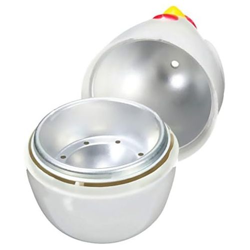  [아마존베스트]Fenteer 2 x Chicken Shape Eggs Cooking Plastic Egg Boiler Microwave Cooking Tool