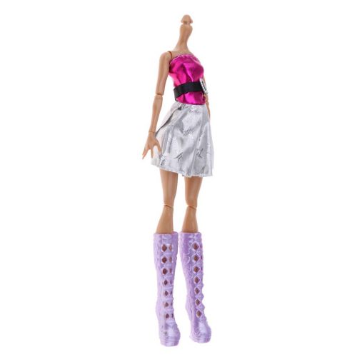  Fenteer Dollhouse Miniature Travel Car Model & Nude Body in Dress for Monster High Doll Kids Children Toys Gifts