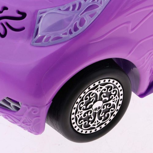  Fenteer Dollhouse Miniature Travel Car Model & Nude Body in Dress for Monster High Doll Kids Children Toys Gifts