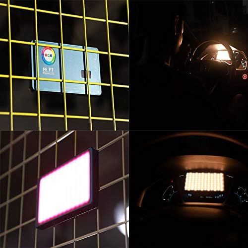  [아마존베스트]Fenxbzy Falcon Eyes F7 12W RGB Led Light,with Honeycomb Grid and Softbox,CRI 97,2500K-9000K Adjustable with Magnet Adsorption Function, OLED Display,Multiple Scenario Mode