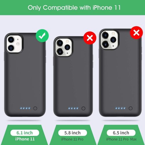  [아마존베스트]Feob Battery Case for iPhone 11, 6800mAh Portable Charging Case Extended Battery Pack for iPhone 11 Charger Case [6.1 inch]-Black