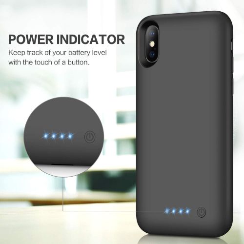  [아마존베스트]Feob Battery Case for iPhone Xs max, Upgraded7800mAh Portable Charging Case Extended Battery Pack for iPhone Xs Max [6.5 inch] Protective Charger Case - Black