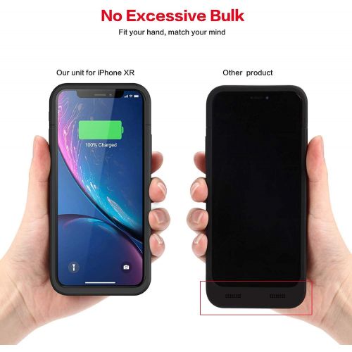  [아마존베스트]Battery Case for iPhone XR, Feob Upgraded 5500mAh Portable Charging Case Extended Battery Pack for iPhone XR Charger Case (6.1 inch)- Black