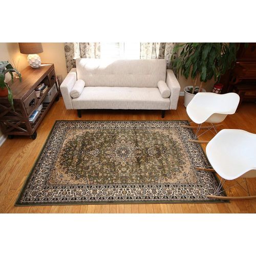  Feraghan/New City Traditional Isfahan Wool Persian Area Rug, 2 x 3, Sage Green