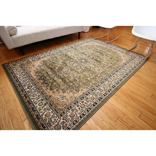  Feraghan/New City Traditional Isfahan Wool Persian Area Rug, 2 x 3, Sage Green