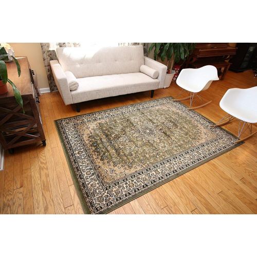  Feraghan/New City Traditional Isfahan Wool Persian Area Rug, 2 x 3, Sage Green