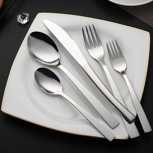  [아마존 핫딜]  [아마존핫딜]Ferfil Flatware Set, 20-Piece Cutlery / Silverware / Tableware Set Service for 4, Include Knife/Fork/Spoon, Mirror Polished, Dishwasher Safe