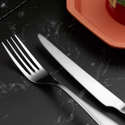  [아마존 핫딜] [아마존핫딜]Ferfil Flatware Sets, 20-Piece Heavy Duty Stainless Steel Silverware/Cutlery/Tableware Set Service for 4, Include Knife/Fork/Spoon, Mirror Polished, Dishwasher Safe