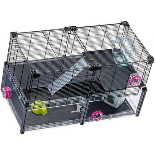  FERPLAST - Large Hamster Cage - Mouse Cage & Hamster House - Metal Mesh - with Accessories - Modular - Multipla Hamster, 72,5 x 37,5 x h 42 CM