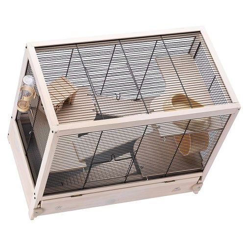  Ferplast HAMSTERVILLE Hamster Habitat Cage, Sturdy Wooden Structure, Black