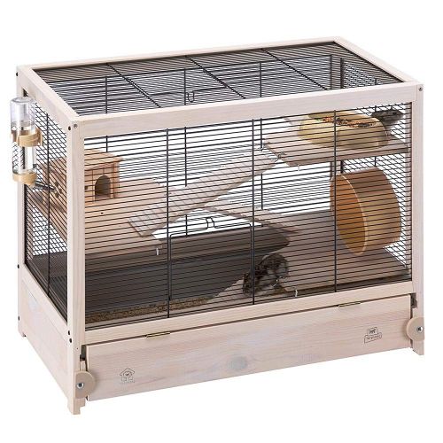 Ferplast HAMSTERVILLE Hamster Habitat Cage, Sturdy Wooden Structure, Black