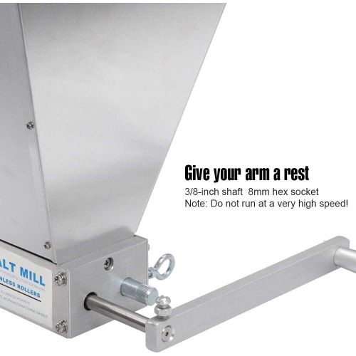  [아마존베스트]FERRODAY 2 Roller Stainless Steel Malt Crusher Heavy Duty Malt Mill Homebrew Grain Crusher Adjustable Barley Grinder Low Speed Drill Available Manual Malt Mill Stainless Steel Mill