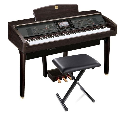  Ferty Adjustable Piano Keyboard Bench Leather Padded Seat Folding Stool Chair with Rubber Feet