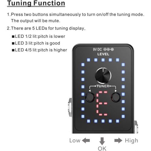  [아마존베스트]Fesjoy Looper Pro Guitar Loop Pedal 9 Loops Total 40 Minutes Recording Time Unlimited Overdubs Built-in Tuner Function LED Display