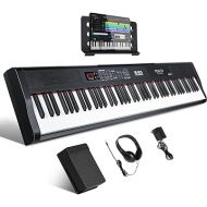 Fesley Piano Keyboard 88 Keys, Full-Size Digital Piano Keyboard, Portable Electric Keyboard Piano, 88 Key Keyboard With Music Stand, Power Adapter, Sustain Pedal, Bluetooth, MIDI