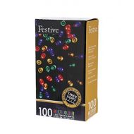 Festive Christmas String Lights, Battery Operated Timer LED, Multicolor, 100 bulbs