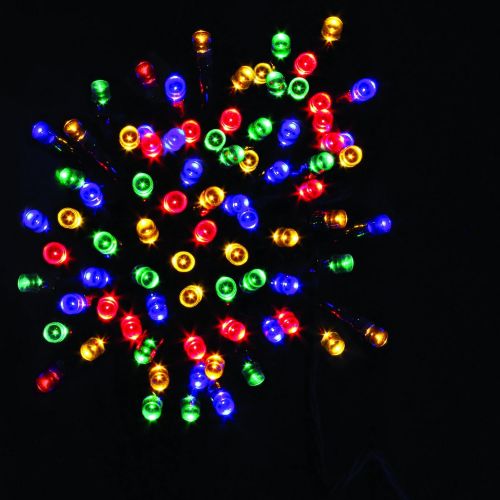  Festive Christmas String Lights, Battery Operated Timer LED, Multicolor, 100 bulbs