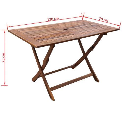  Festnight Folding Outdoor Rectangle Wood Dining Table, 47.2 x 27.6 x 29.5, Wood