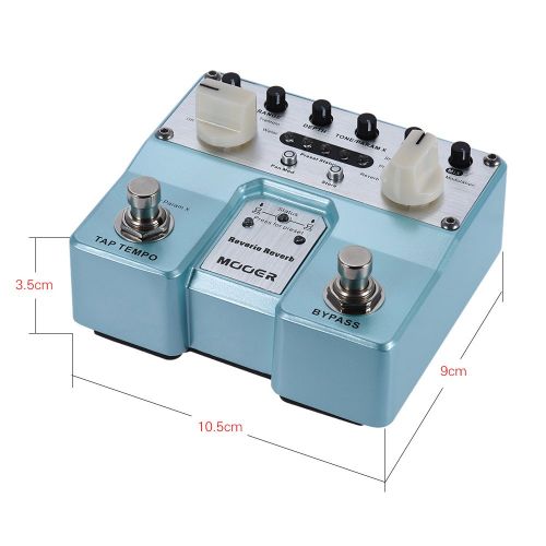  Festnight Guitar Effect Pedal, Reverb Effector Pedal with Reverberation Modes Enhancing Effects Two Footswitch