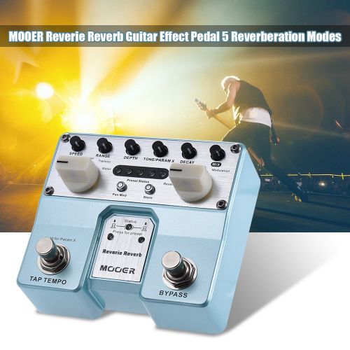  Festnight Guitar Effect Pedal, Reverb Effector Pedal with Reverberation Modes Enhancing Effects Two Footswitch
