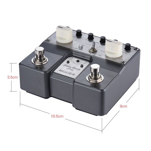  Festnight Guitar Effect Pedal, Digital Reverb Effector Pedal with Shimmer Effect 5 Reverberation Modes Twin Footswitch