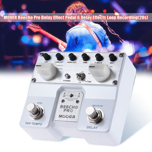  Festnight Guitar Effect Pedal, Digital Delay Effector Pedal Twin Footswitch with Loop Recording Function