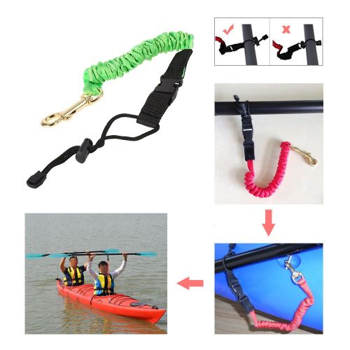  Festnight Safe Night Elastic Paddle Leash Elasticated Safety Line Rope Kayak Canoe Rowing Boat Fishing Rod Lanyard Security Lead, Green