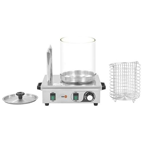  [아마존베스트]Festnight Professional Hot Dog Maker with 2 Bars 500 W Stainless Steel Hot Dog Warmer Machine Temperature Adjustable